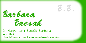 barbara bacsak business card